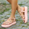 Pink Women's Sandals Flat Ankle Strap AL-07