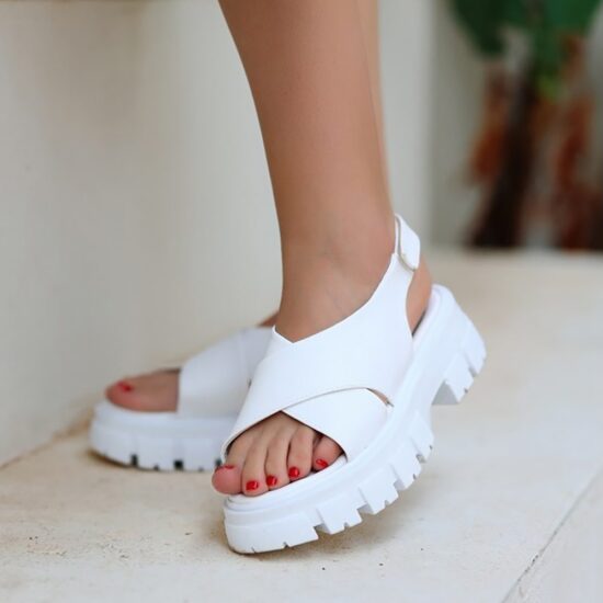 White Women's Heeled Sandals AL-08