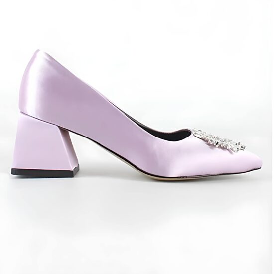 Lilac Dresss Shoes Rhinestone Heel for Women RA-1621