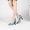 Blue Crocodile Chunky Heel Shoes for Women MA-023