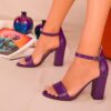 Purple Chunky Heel Dress Shoes for Women MA-030