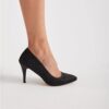Black Glitter 3 inch Heels for Women Closed toe MA-017