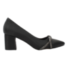 Black Satin Dress Shoes with Bows for Women MA-042