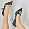 Black Transparent Rhinestone Heels for Women RA-050