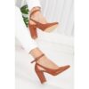 Brown Ankle Strap Women Shoes RA-8030