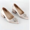 Beige Dresss Shoes Rhinestone Heel for Women RA-1621