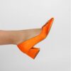 Orange Dresss Shoes Rhinestone Heel for Women RA-1621