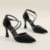 Black Ankle Strap Sandals for Women RA-02