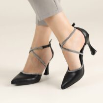 Black Ankle Strap Sandals for Women RA-02