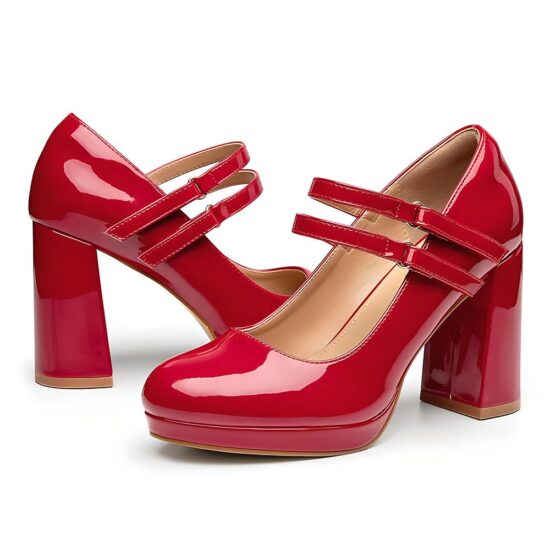 Red Platform Strappy Heels for Wedding RA-03