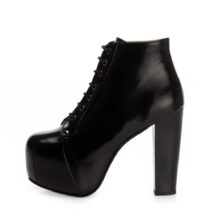 Black Matte Platform High Heel Boots for Women MA-010