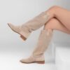 Beige Cowgirl Boots for Women RA-8011