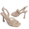Beige Heeled Shoes with Ankle Strap AL-63