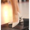 Beige Kitten Heel Shoes for Women AL-50