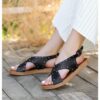 Black Arched Dress Sandals for Women AL-45