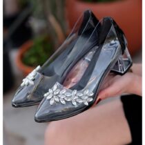 Silver Clear Heel Sandals for Women AL-60