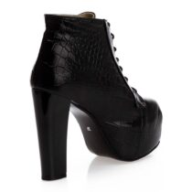 Black Crocodile Platform High Heel Boots for Women MA-010