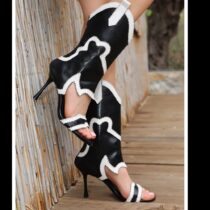 Black High Heel Cowboy Boots for Women AL-58