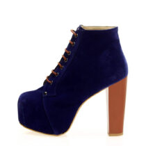 Blue Suede Platform High Heel Boots for Women MA-010