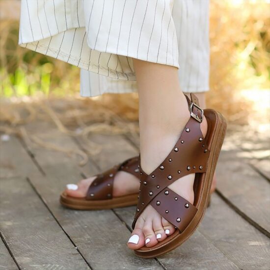 Brown Arched Dress Sandals for Women AL-45
