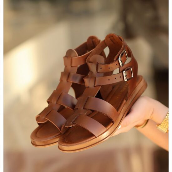 Brown Flat Shoes for Women AL-44