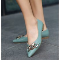Green Ballet Flats with Chain AL-47
