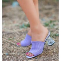 Lilac Slippers for Women with Heel AL-61