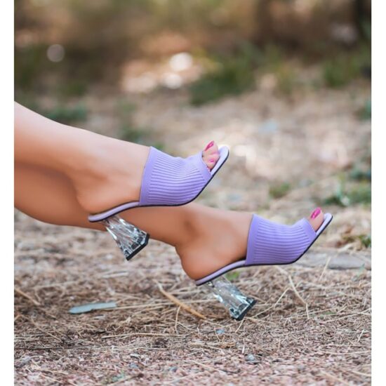 Lilac Slippers for Women with Heel AL-61