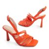 Orange Heeled Shoes with Ankle Strap AL-63