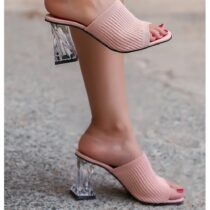 Pink Slippers for Women with Heel AL-61