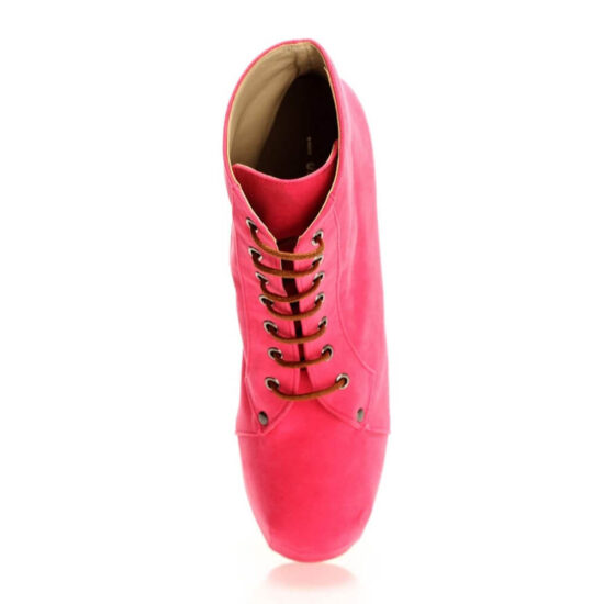 Pink Suede Platform High Heel Boots for Women MA-010