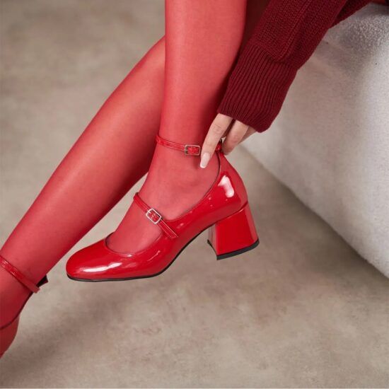 Red Comfortable Dress Shoes for Women RA-009
