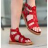 Red Flat Shoes for Women AL-44