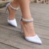Silver Heeled Shoes with Rhinestones AL-04