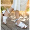 White Flat Sandals for Women AL-42