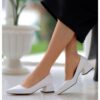 White Kitten Heel Shoes for Women AL-50