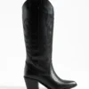 Black Embroidery Cowboy Boots for Women TU-018