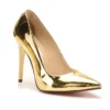 Gold Stiletto High Heel Shoes for Women MA-021