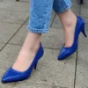 Blue Low Heel Pumps for Women MA-017