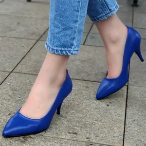 Blue Low Heel Pumps for Women MA-017