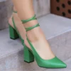 Green Criss Cross Straps Sandals for Women