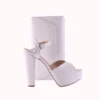 White Platform Shoes and Bag Set for Women MA-027