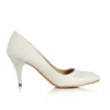 White Low Heel Pumps for Women MA-017