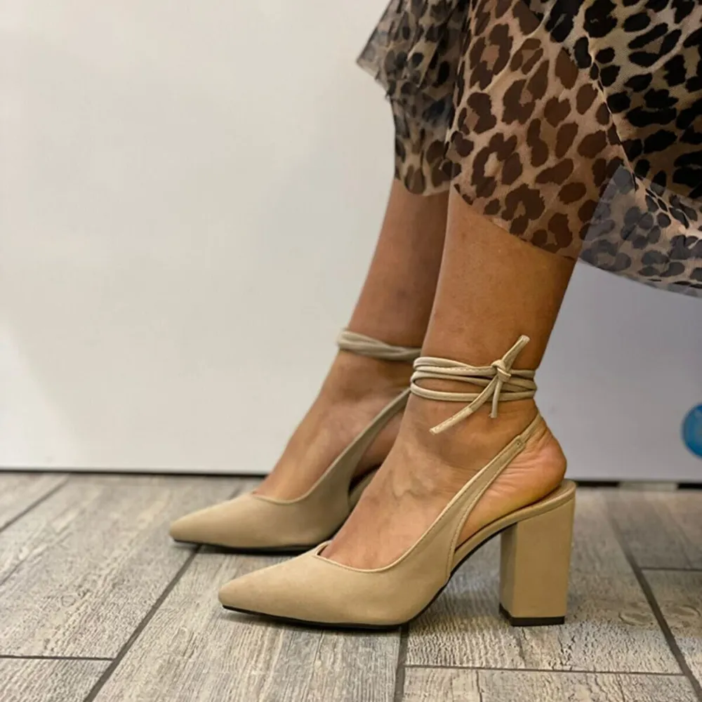 Beige Criss Cross Straps Sandals for Women