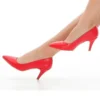Red Low Heel Pumps for Women MA-017