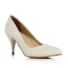 White Low Heel Pumps for Women MA-017