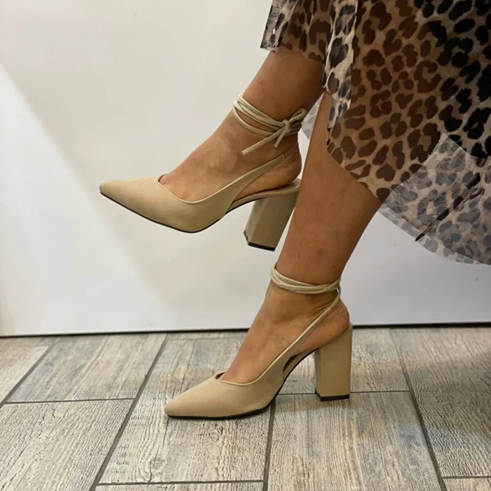 Beige Criss Cross Straps Sandals for Women