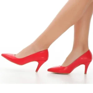 Red Low Heel Pumps for Women MA-017