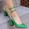 Green Criss Cross Straps Sandals for Women