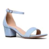 Blue Suede Short Heel Sandals for Women RA-155